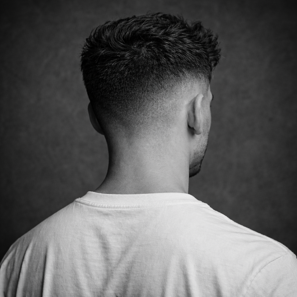 Fade en nuca con acabado barbershop