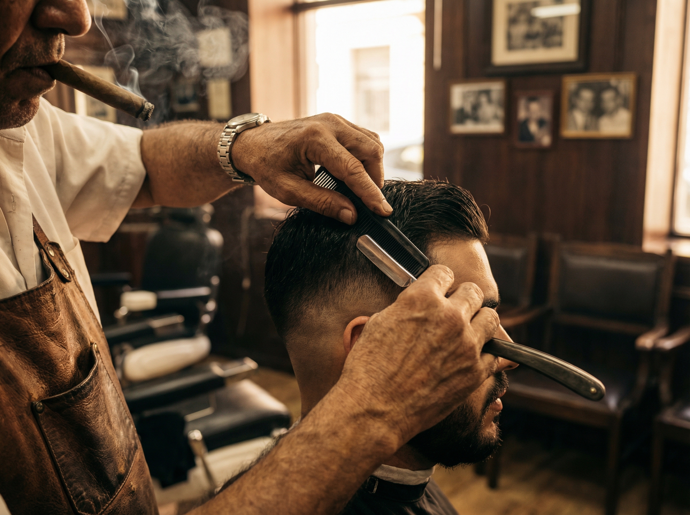 Interior de Tanke Barber Shop — barbería premium para hombres en Playa del Carmen